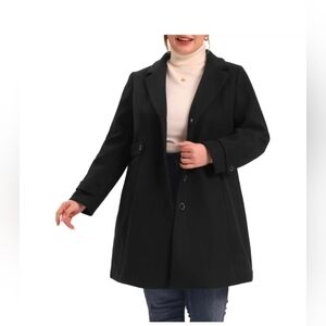Agnes Orinda Plus Size Pea Coat For Women Long Overcoat Elegant Winter Jacket Co